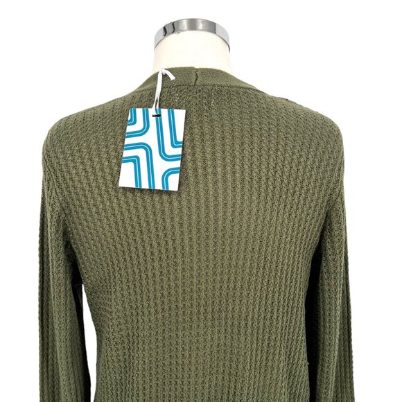 Market & Spruce Olive Green Open Front Cardigan Size Small Petite NWT - Picture 7 of 10